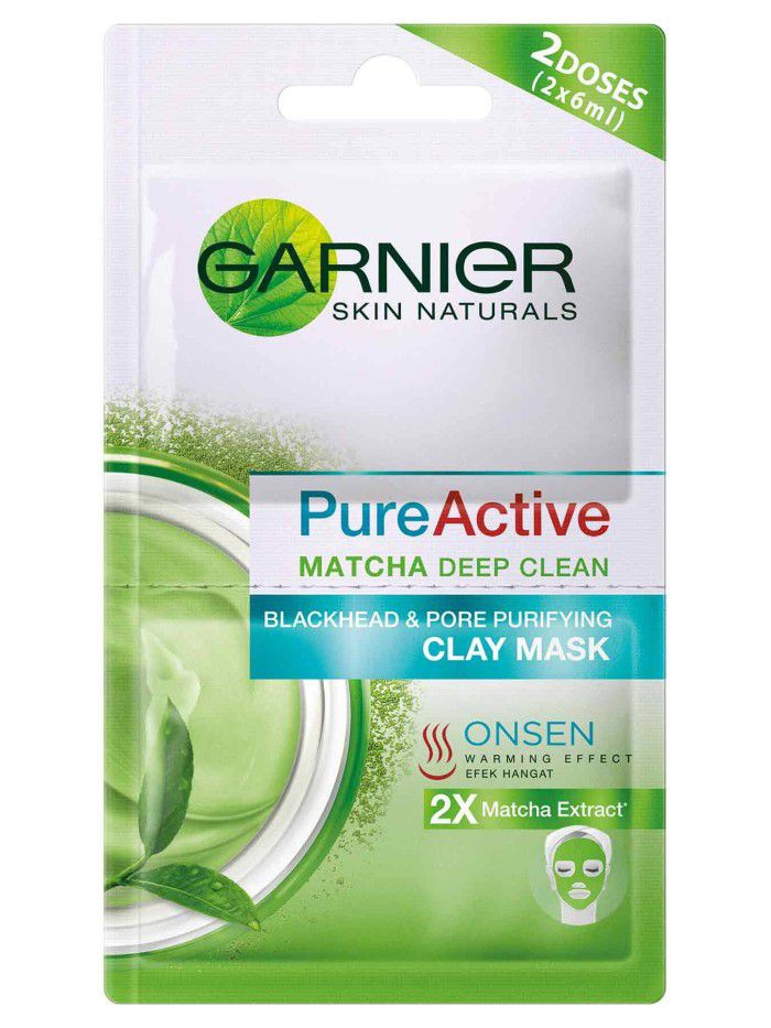 Rekomendasi Masker untuk Mengecilkan Pori-Pori dan Menghilangkan Komedo - Garnier Pure Active Matcha