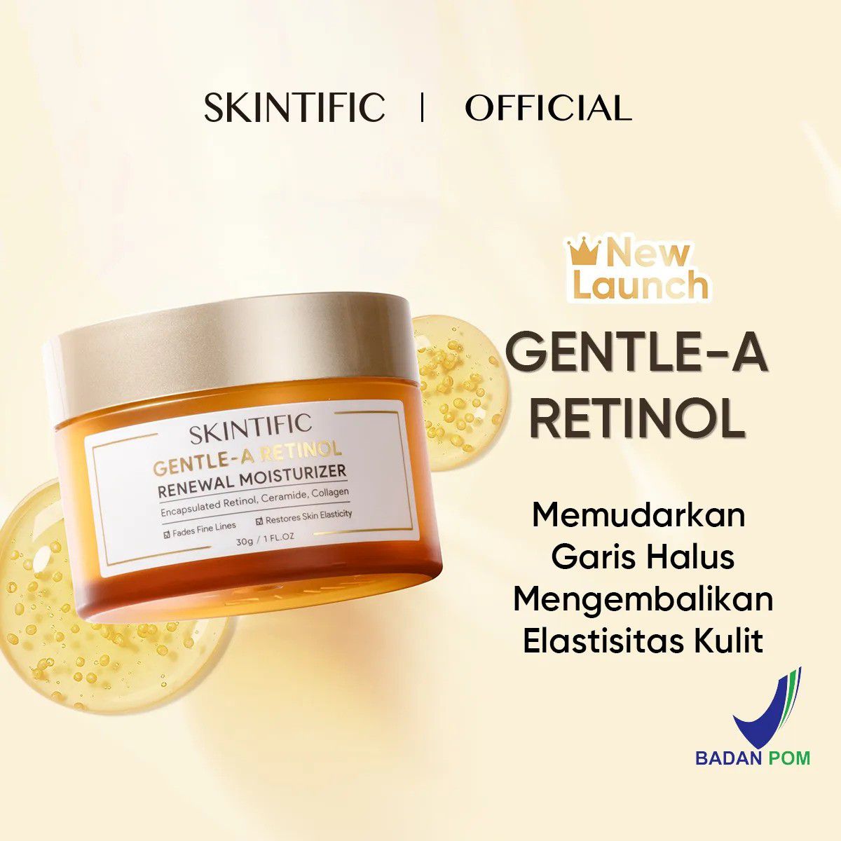 Produk Skintific Untuk Usia 40 Tahun Ke Atas - Skintific Gentle-A Retinol Renewal Moisturizer