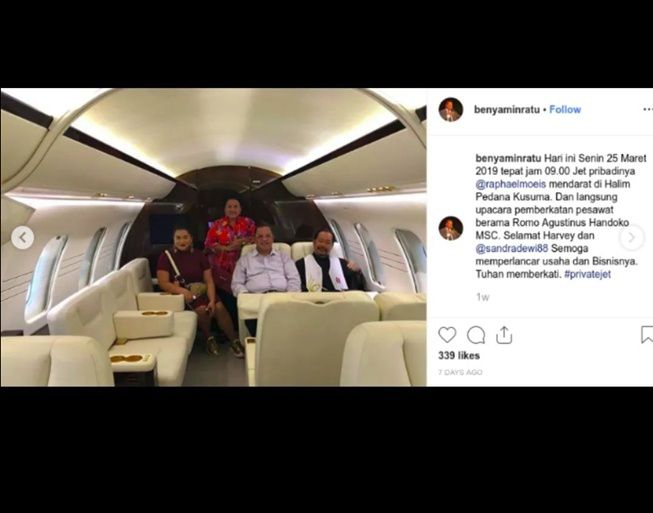 Harvey Moeis beri hadiah jet pribadi untuk Rapahel Moeis