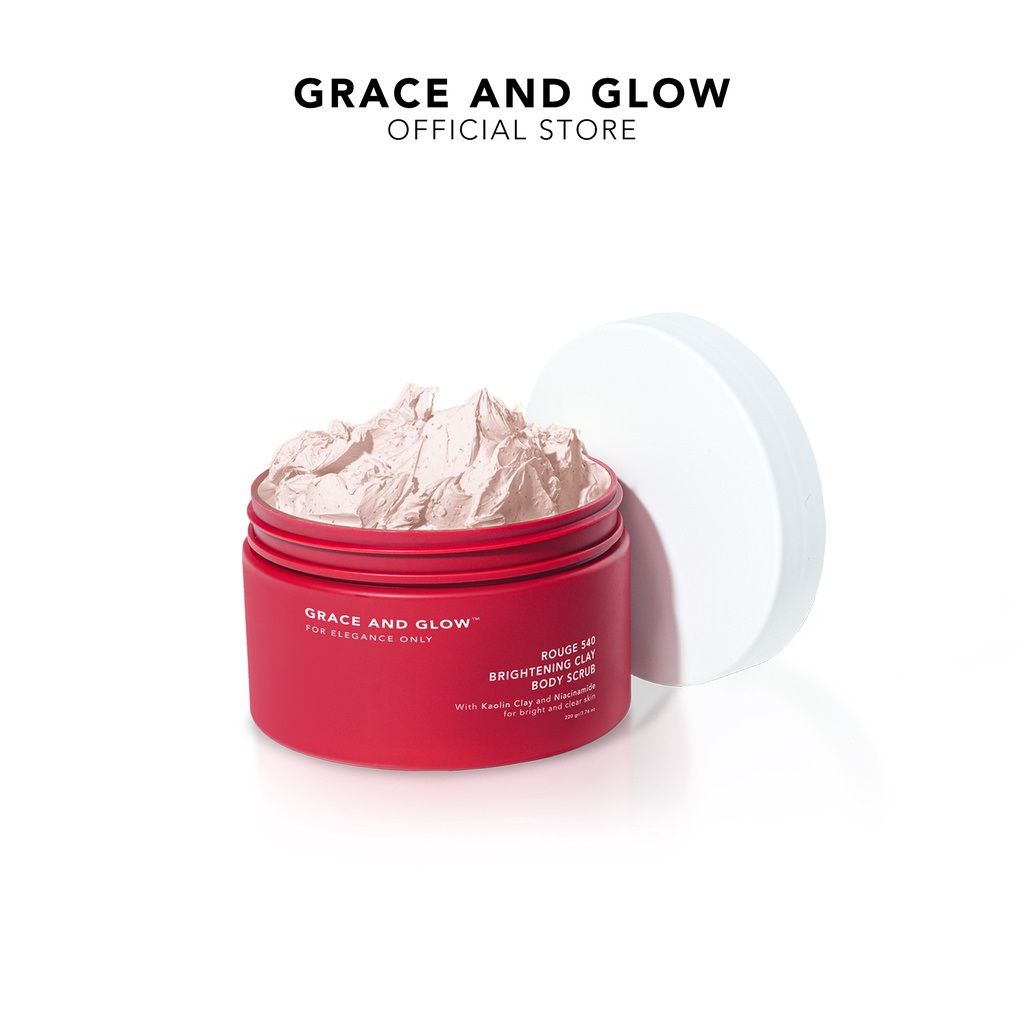 Rekomendasi Body Scrub Untuk Mencerahkan - Grace and Glow Rouge 540 Brightening Clay Body Scrub