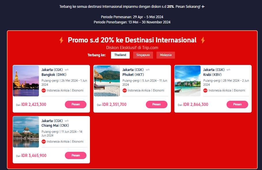 Promo Tiket Pesawat Air Asia Mei 2024