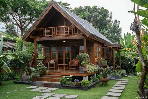 Model Rumah Kayu Sederhana di Kampung