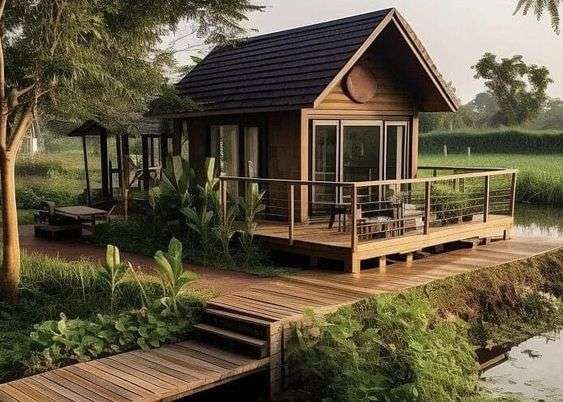 Model Rumah Kayu Sederhana di Kampung