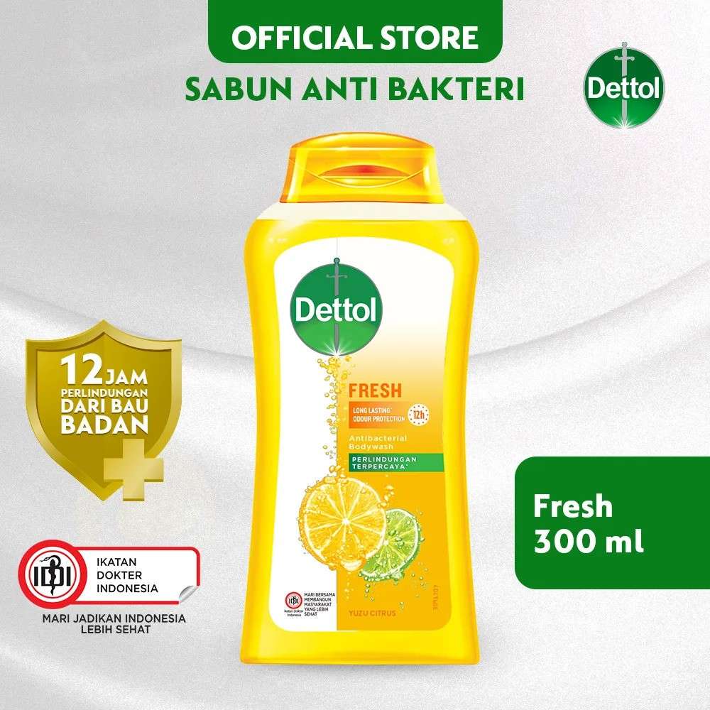 Sabun Mandi Dengan Wangi Tahan Lama - Dettol Sabun Mandi Cair Anti Bakteri Fresh