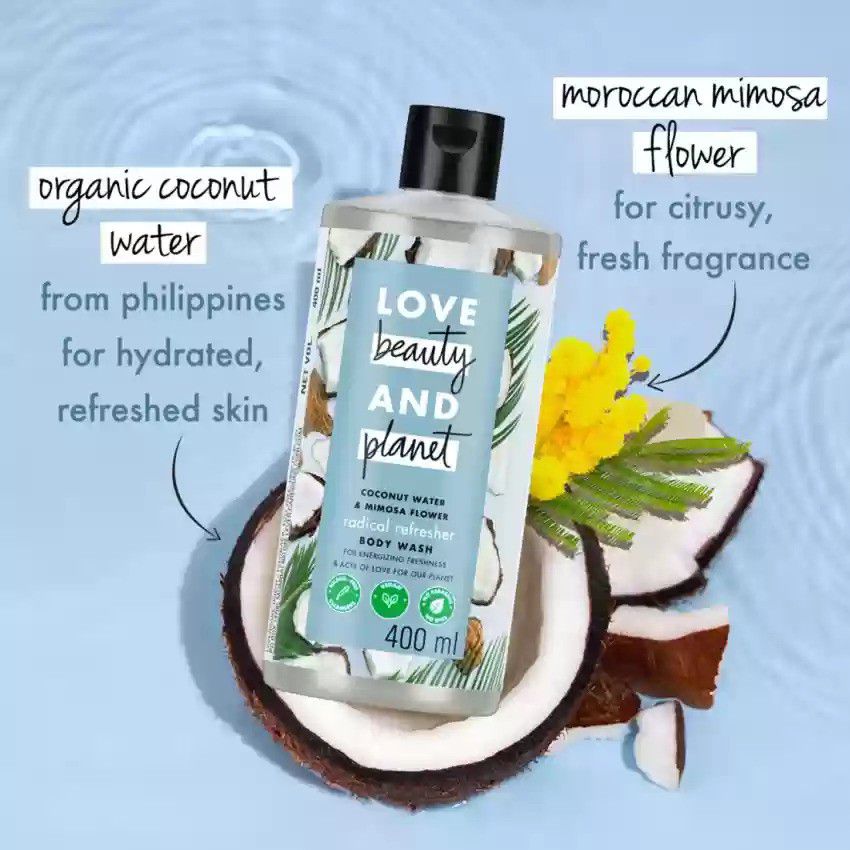 Sabun Mandi Dengan Wangi Tahan Lama - Love Beauty and Planet Body Wash with Cocoa Water & Mimosa Flo