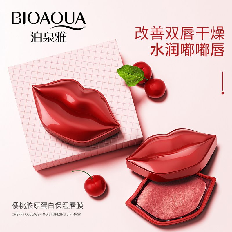 Rekomendasi Masker Bibir - BIOAQUA Cherry Collagen Lip Mask