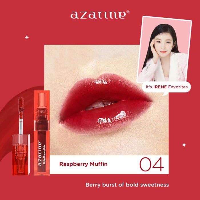 Lip Produk Untuk Tampilan Cherry Red Aesthetic - Azarine x Red Velvet Tinted Lippie Cake Lip Tint Sh