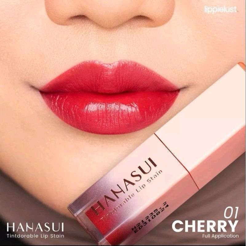 Lip Produk Untuk Tampilan Cherry Red Aesthetic - Hanasui Tintdorable Lip Stain Shade Cherry