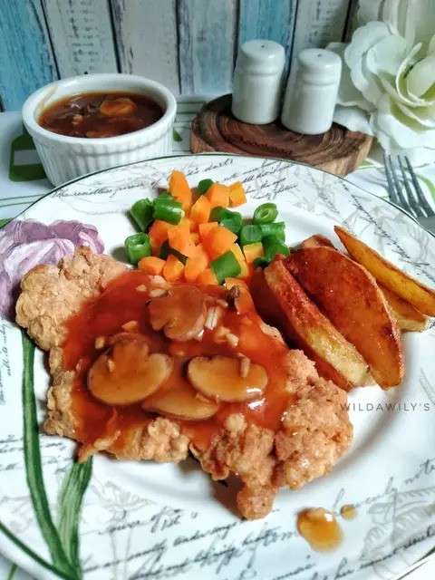 Resep Chicken Steak with Mushroom BBQ Sauce