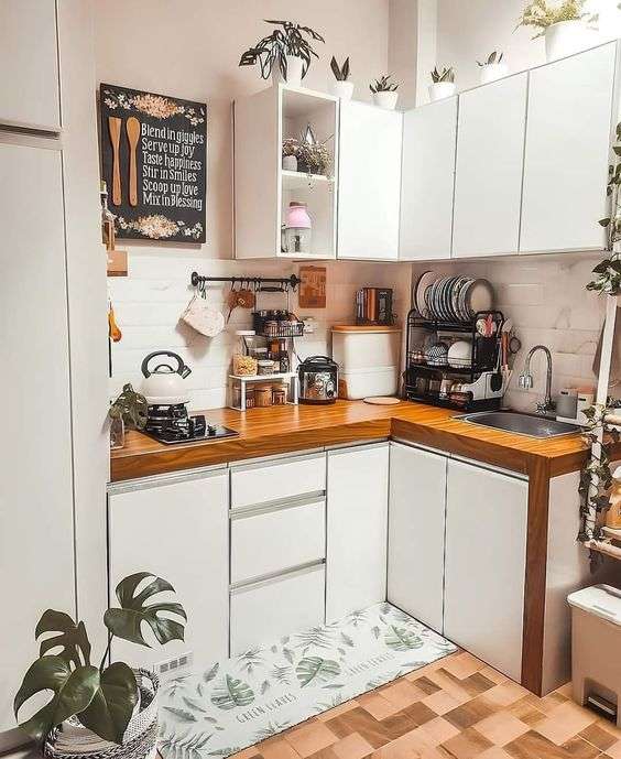 Desain Dapur Kecil Bentuk L