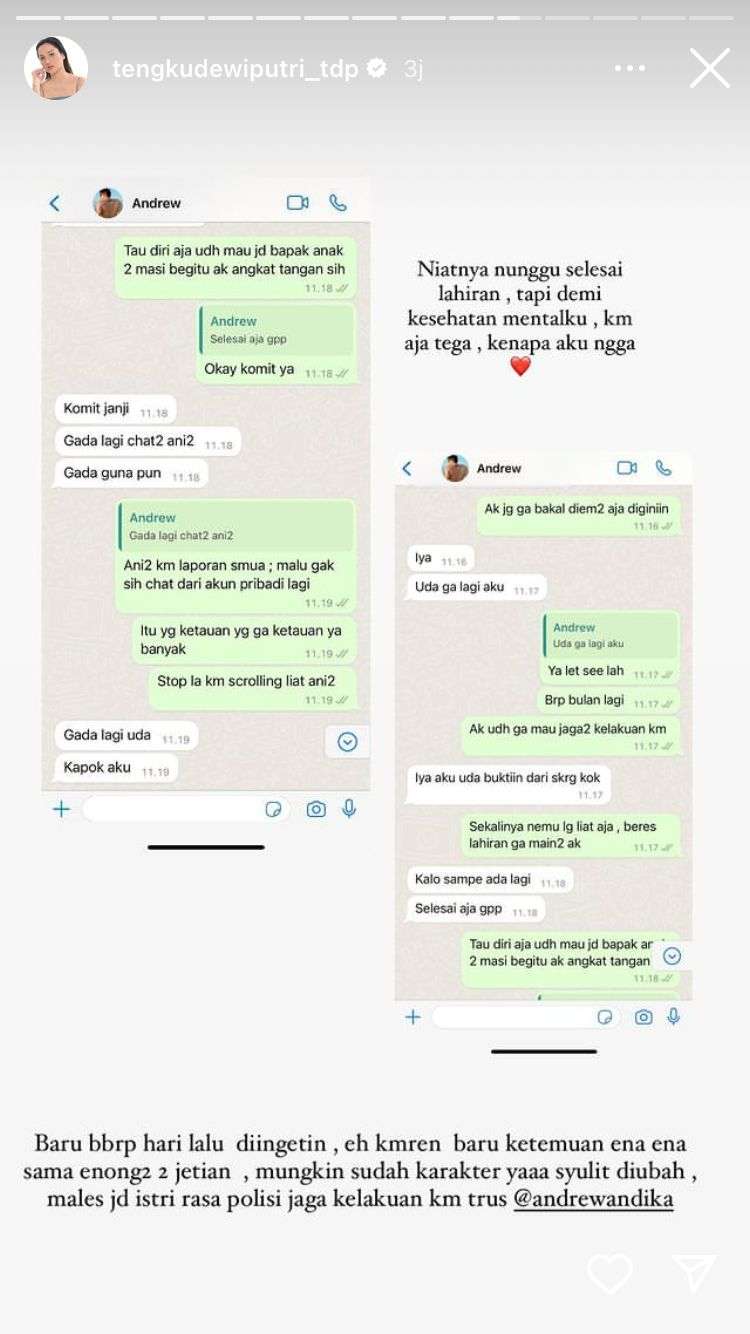 Andrew Andika Diduga Selingkuh dengan Beberapa Wanita