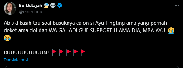 Netizen Sebut Calon Suami Ayu Ting Ting Pria Red Flag