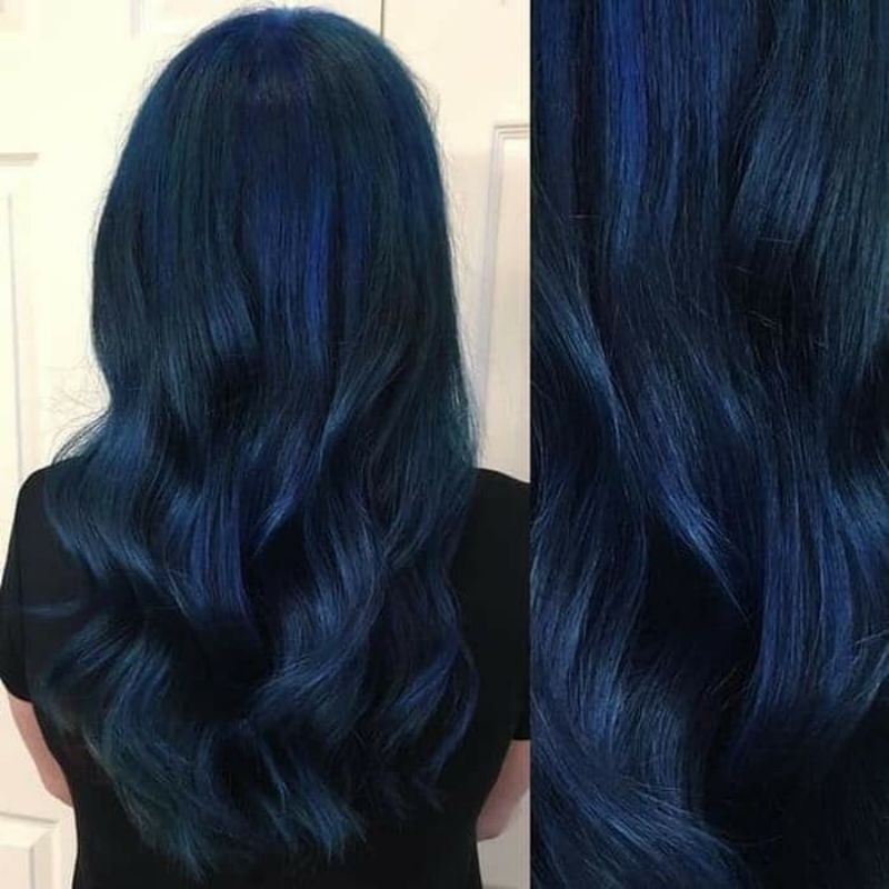 Tren Warna Rambut Wanita 2024 - Midnight Blue