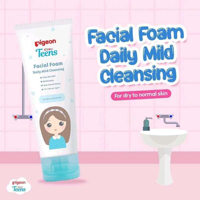 Skincare Untuk Anak 12 Tahun - Pigeon Teen Facial Foam Daily Mild Cleansing