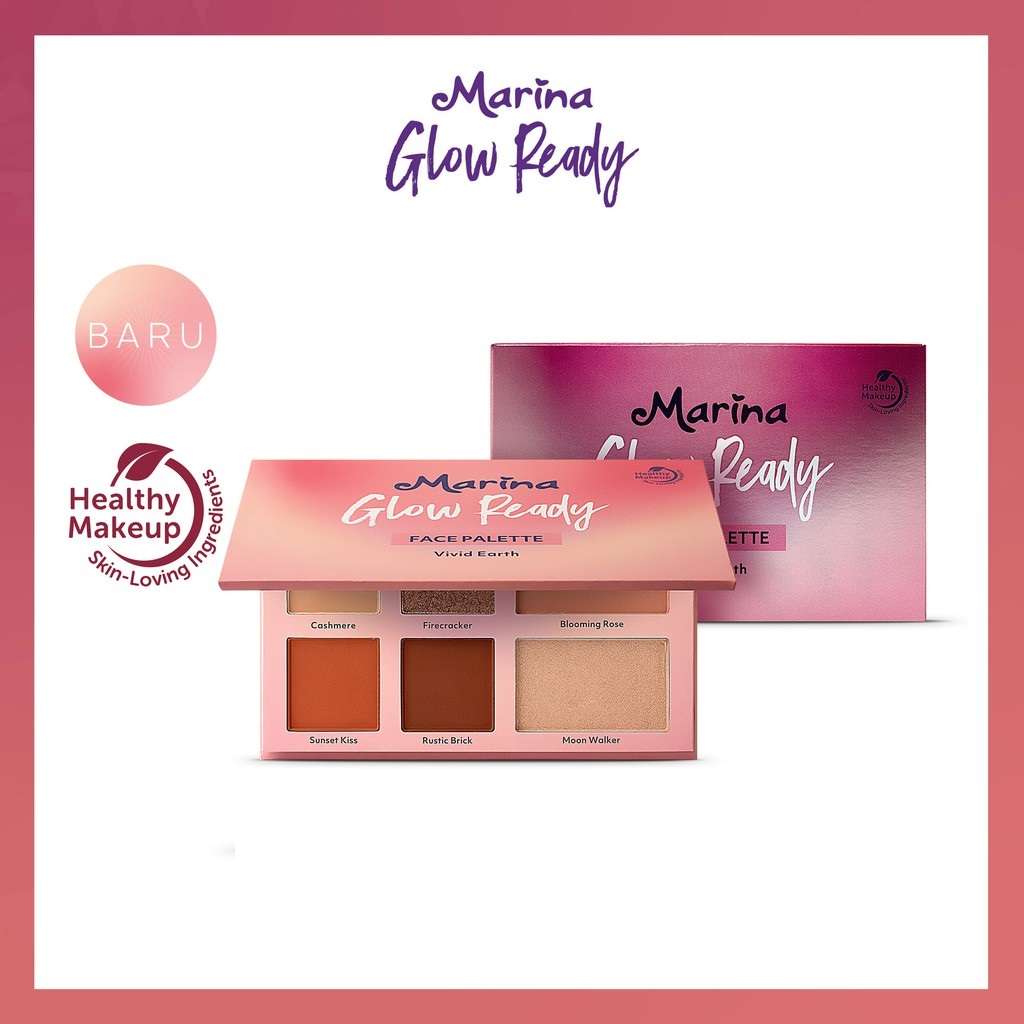 Rekomendasi Eye Shadow Pallete Di Bawah Rp100 Ribu - Marina Glow Ready Face Palette