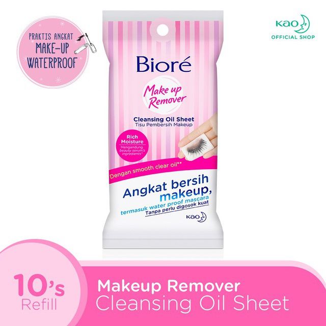 Rekomendasi Tisu Pembersih Makeup - Biore Cleansing Oil Cotton Facial Sheets