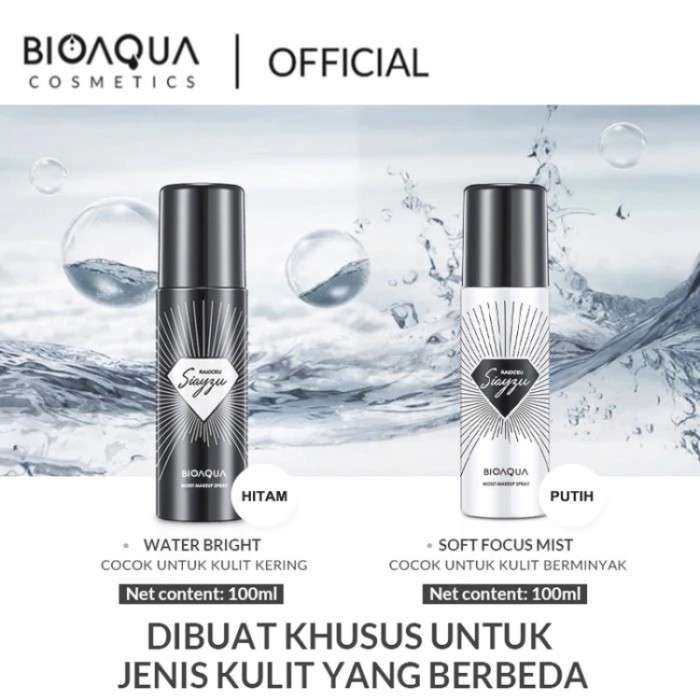 Rekomendasi Setting Spray Tahan Lama - BIOAQUA Makeup Setting Spray Water Bright