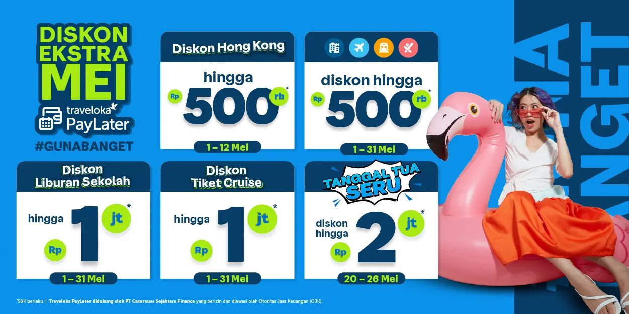 Diskon Ekstra Mei Traveloka Paylater