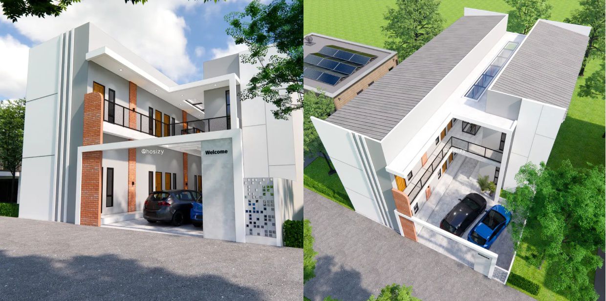 Desain Rumah Kost 2 Lantai 20 Kamar di Lahan Terbatas