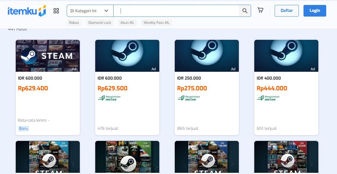 Diskon Toko Game Steam Wallet