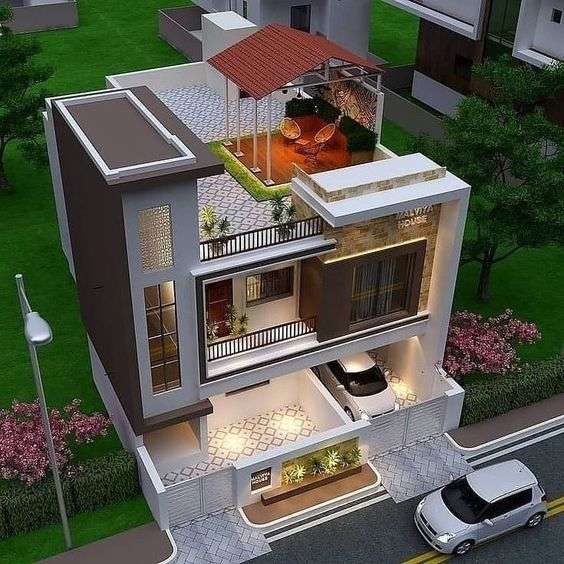 Desain Rumah 2 Lantai dengan Rooftop