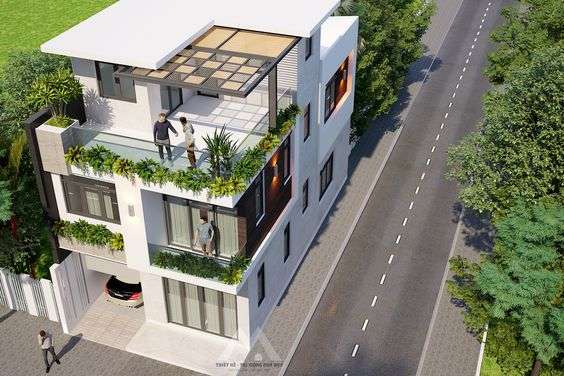 Desain Rumah 2 Lantai dengan Rooftop