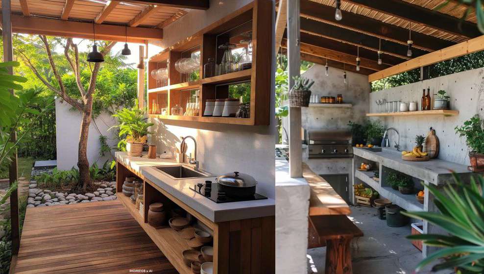 Desain Dapur Terbuka 2 x 2 ala Kampung