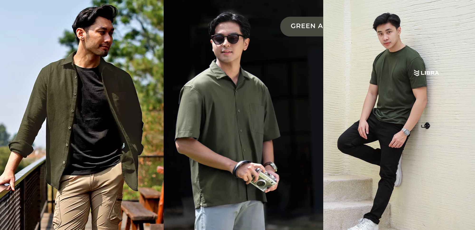 Inspirasi Outfit Kencan Pertama untuk Cowok - Atasan Hijau Army