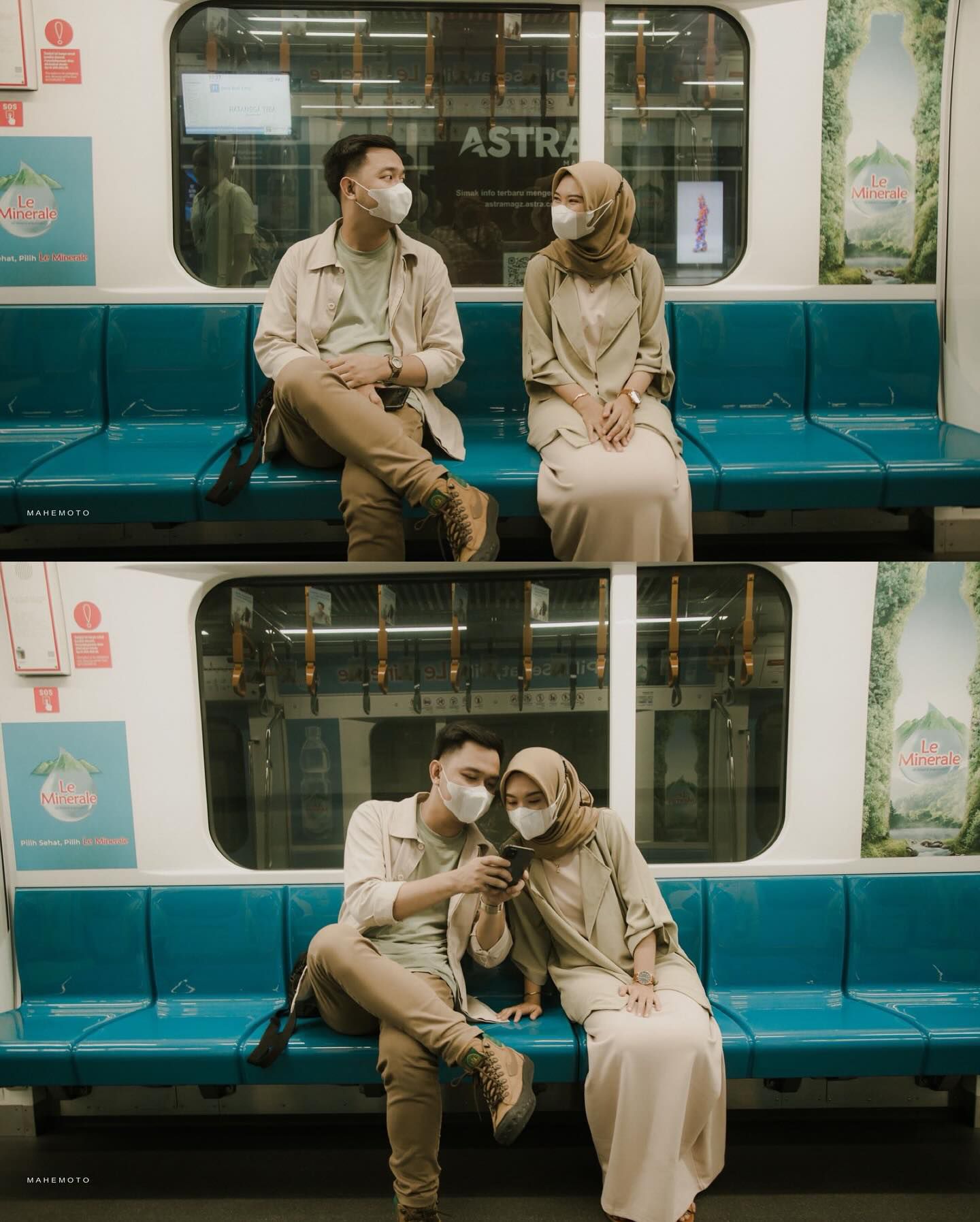 Prewedding ala Korea Hijab di Kereta