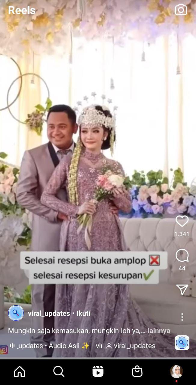 Viral Mempelai Perempuan Ini Kesurupan Setelah Resepsi Pernikahan