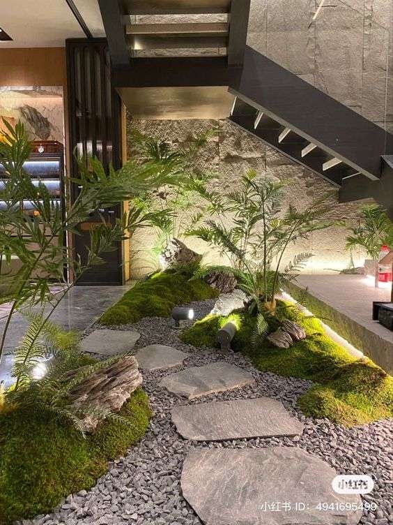 9 Desain Taman Kering Indoor Minimalis yg Rindang dan Mudah Dirawat