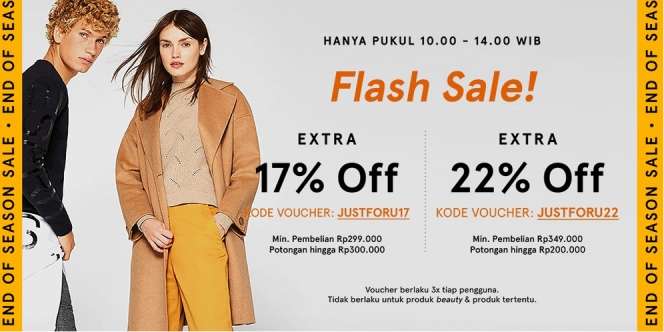 Gunakan Kode Voucher JUSTFORU untuk Nikmati Flash Sale di Zalora