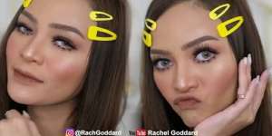 Brownie Makeup Eyes dengan Bibir 'Oncom' ala Rachel Goddard