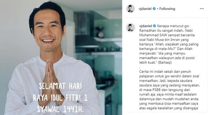 Ucapkan Selamat Hari Raya dengan Hadist Nabi, Daniel Mananta Menjadi Sorotan Netizen