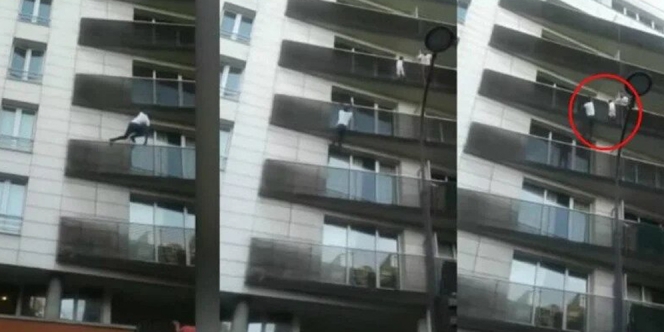 Bagai Spiderman, Pria Ini Nekat Panjat Balkon Demi Menolong Anak yang Nyaris Jatuh