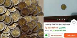 Uang Koin Pecahan 1000 Gambar Sawit Dibandrol Harga Rp20 Juta per Keping, fiks Auto Kaya Dadakan!