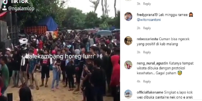 Video Cek Sound di Pantai Balekambang Malang, Tanpa Protokol Kesehatan Gegerkan Netizen!