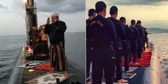 Viral Potret TNI AL Shalat Jamaah di Atas Kapal Selam Bikin Tersentuh
