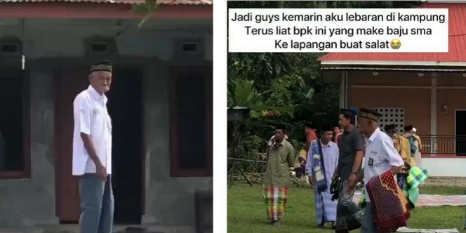 Viral Video Seorang Kakek yang Shalat Id Pakai Baju SMA, Kisahnya Bikin Sedih