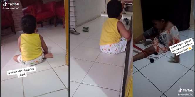 Viral video Bocah 4 Tahun Belum Bisa Jalan Bikin Sedih, Banjir Doa dari Para Netizen