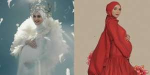 10 Potret Cantik Maternity Shoot Artis dalam Balutan Hijab