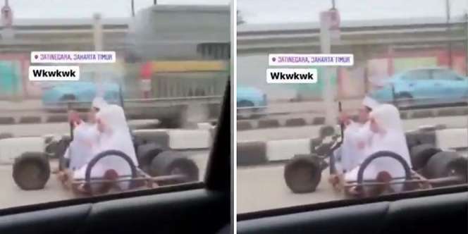 Pasangan Ini Naik Kendaraan Mirip Tamiya di Hari Pernikahan, Widih Langsung Balapan nih!