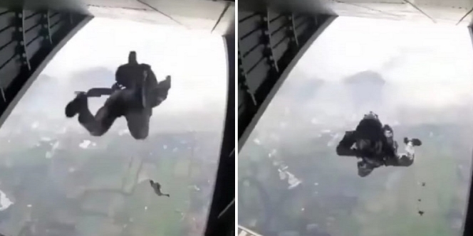 Viral Video TNI Begitu Santai Terjun dari Pesawat dengan Berbagai Gaya, Netizen: PUBG Real Life!