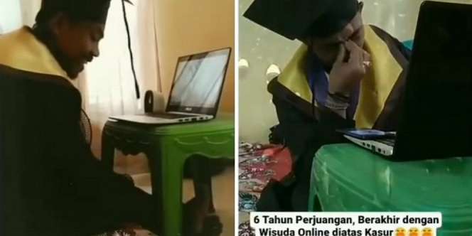 Cowok Ini sampai Nangis, Udah Berjuang Kuliah sampai 6 Tahun Tapi Malah Wisuda di Kasur