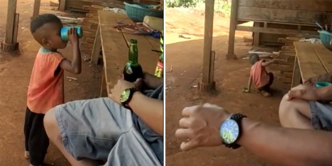 Viral Video Paksa Anak Kecil Tenggak Minuman Beralkohol hingga Mabuk, Dua Pria Ini Diamankan Polisi