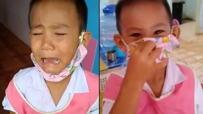 Viral, Video Menggemaskan Seorang Bocah Lupa Meletakkan Masker
