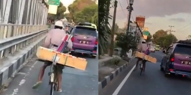 Kisah Haru Bapak Penjual Tisu yang Kayuh Sepeda dengan Satu Kaki di Yogyakarta