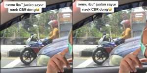 Viral Ibu-Ibu Jualan Sayur Pakai Motor CBR, Netizen: Mantan Pembalap!