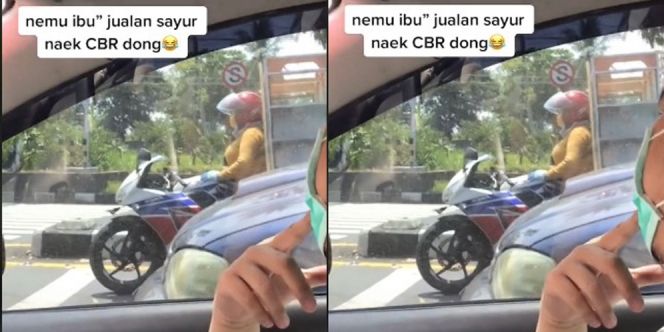 Viral Ibu-Ibu Jualan Sayur Pakai Motor CBR, Netizen: Mantan Pembalap!