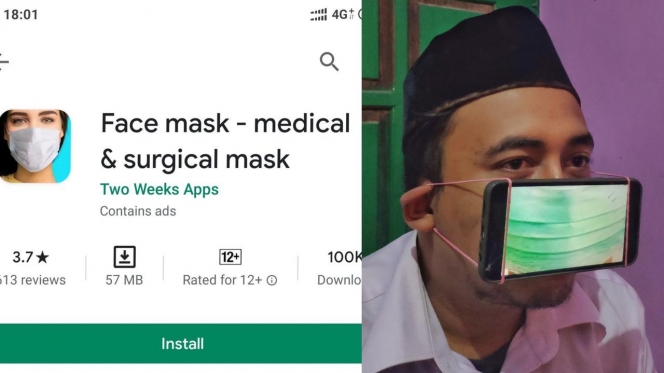 Duh Ada-Ada Saja, Viral Masker Virtual di Handphone Dipasangkan ke Mulut